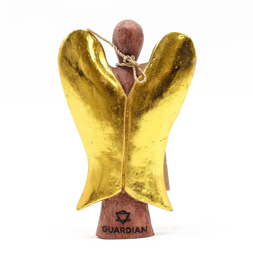 Ange Hati-Hati en bois sculpté : « Gardien », 15 cm