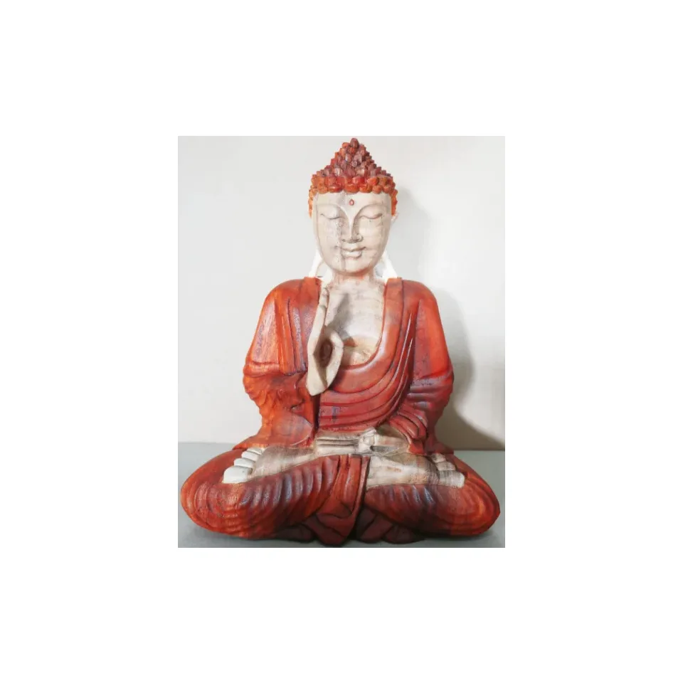 Statue de Bouddha sculptée main, transmission de l'enseignement : 30 cm