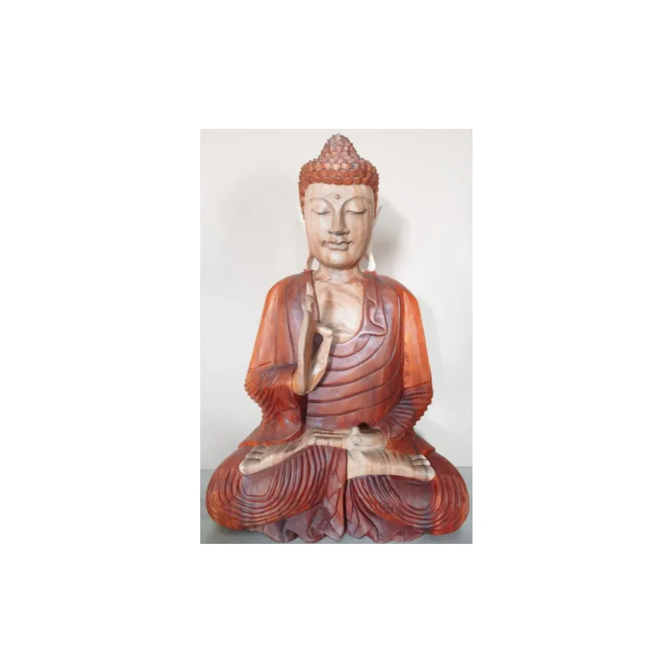 Statue de Bouddha sculptée main, transmission de l'enseignement : 60 cm