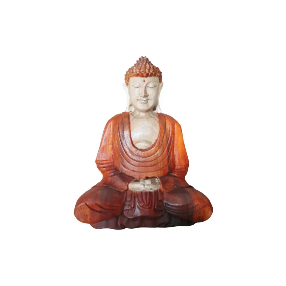 Statue de Bouddha sculptée main, main baissée : 30 cm