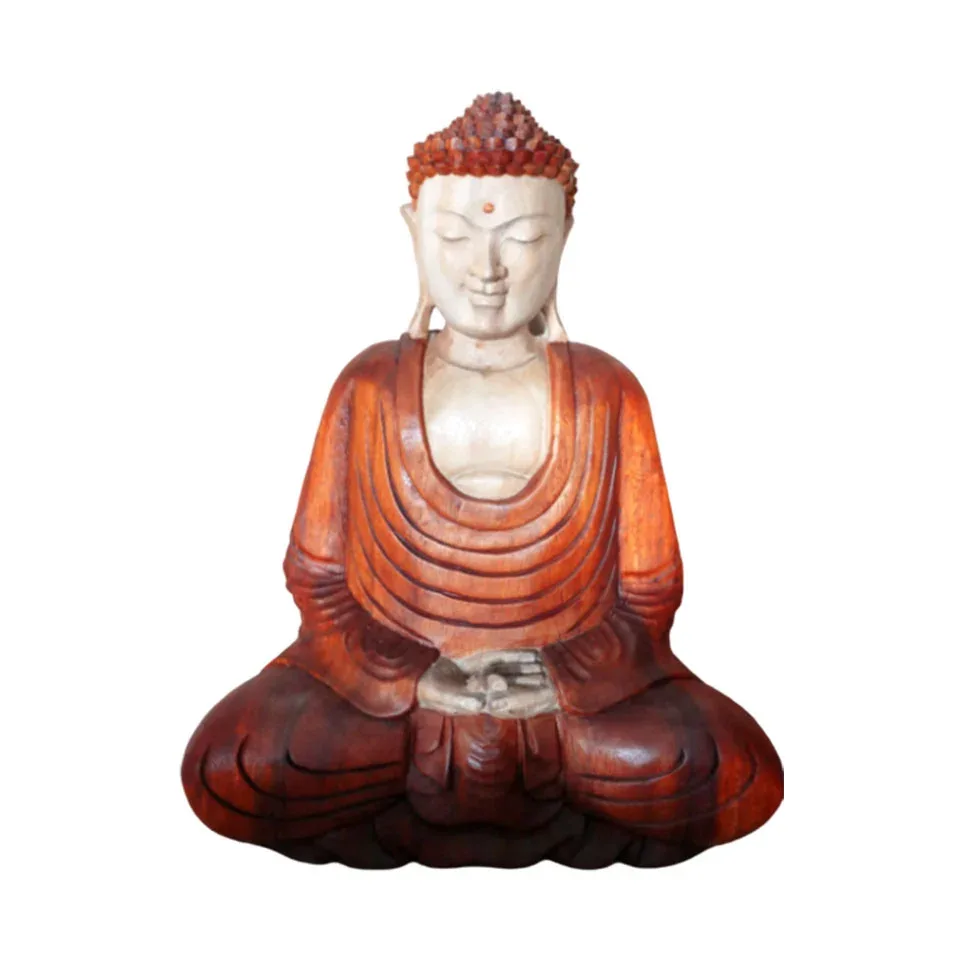 Statue de Bouddha sculptée main, main baissée : 40 cm