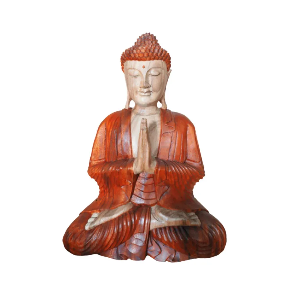 Statue de Bouddha sculptée main, accueil : 30 cm