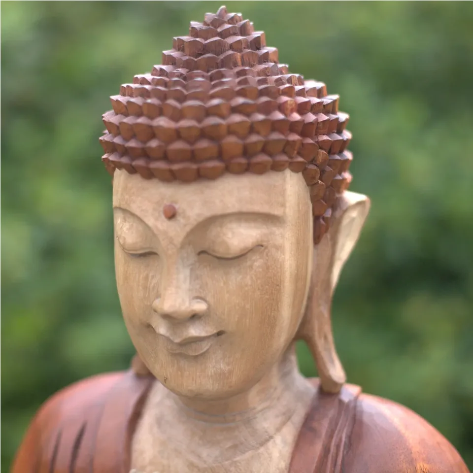 Statue de Bouddha sculptée main, accueil : 30 cm