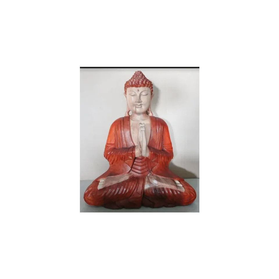 Statue de Bouddha sculptée main, accueil : 40 cm