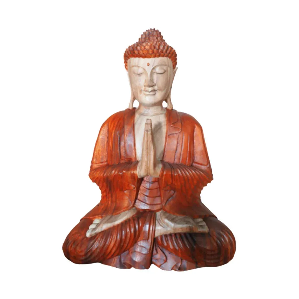 Statue de Bouddha sculptée main, accueil : 60 cm