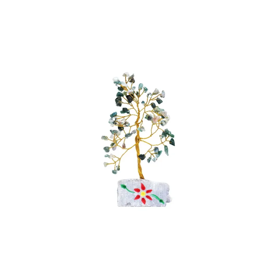 Arbres de vie en pierres naturelles (80, 160, 320 pierres) : Agate mousse, 80 pierres