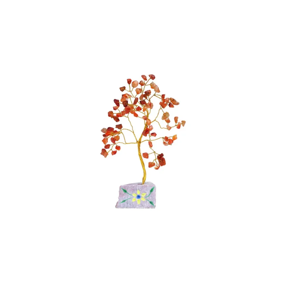 Arbres de vie en pierres naturelles (80, 160, 320 pierres) : Cornaline, 80 pierres