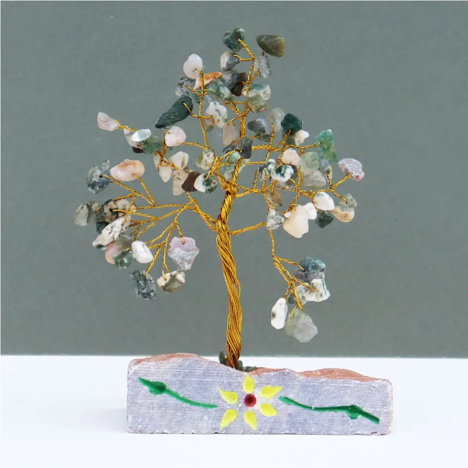 Arbres de vie en pierres naturelles (80, 160, 320 pierres) : Agate arbre, 80 pierres