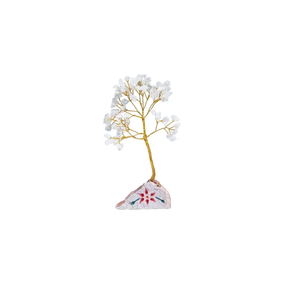 Arbres de vie en pierres naturelles (80, 160, 320 pierres) : Cristal de roche, 80 pierres
