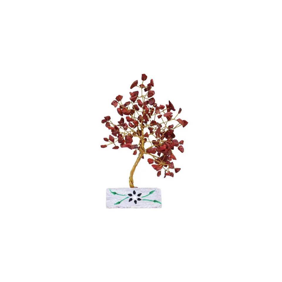 Arbres de vie en pierres naturelles (80, 160, 320 pierres) : Jaspe rouge, 160 pierres