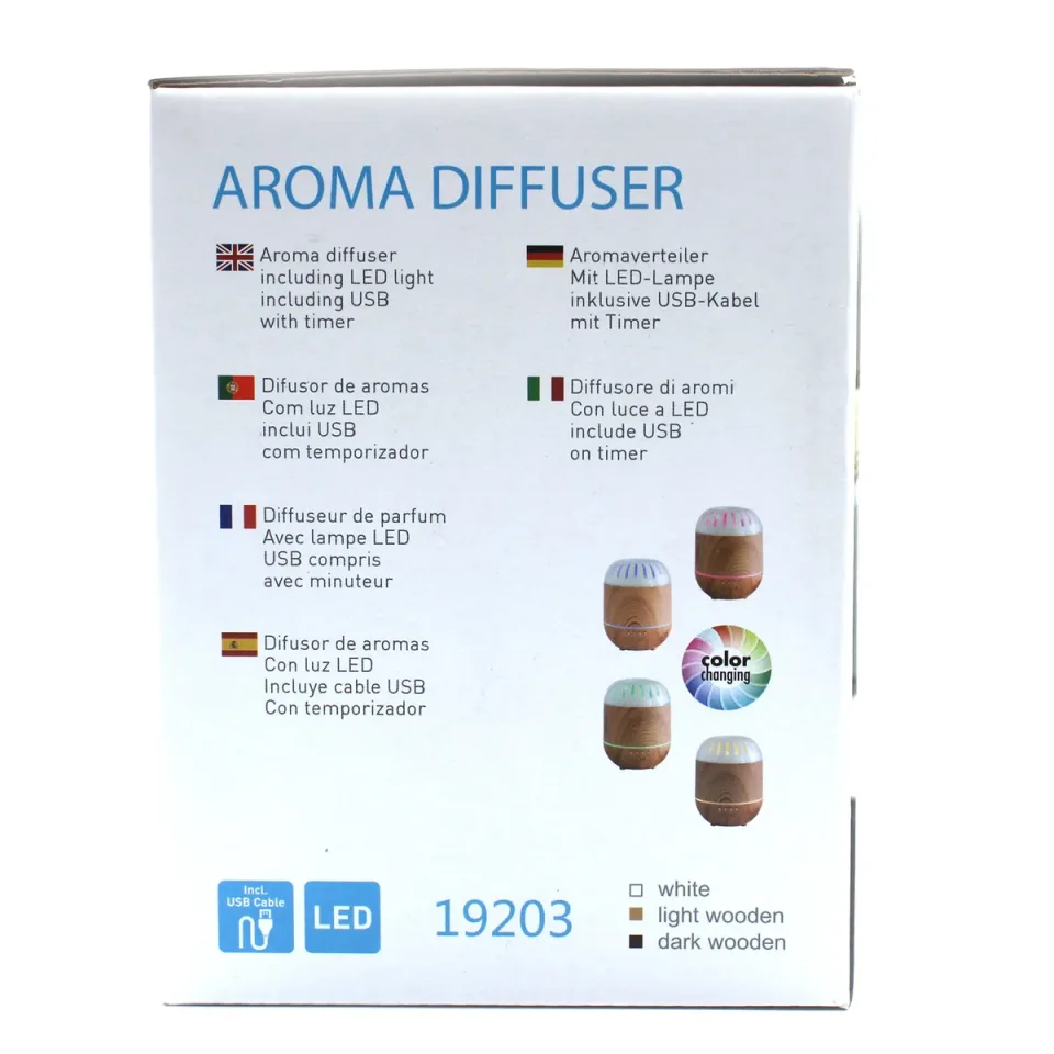 Atomiseur Palerme, USB, lumière colorée et minuteur : Modèle unique