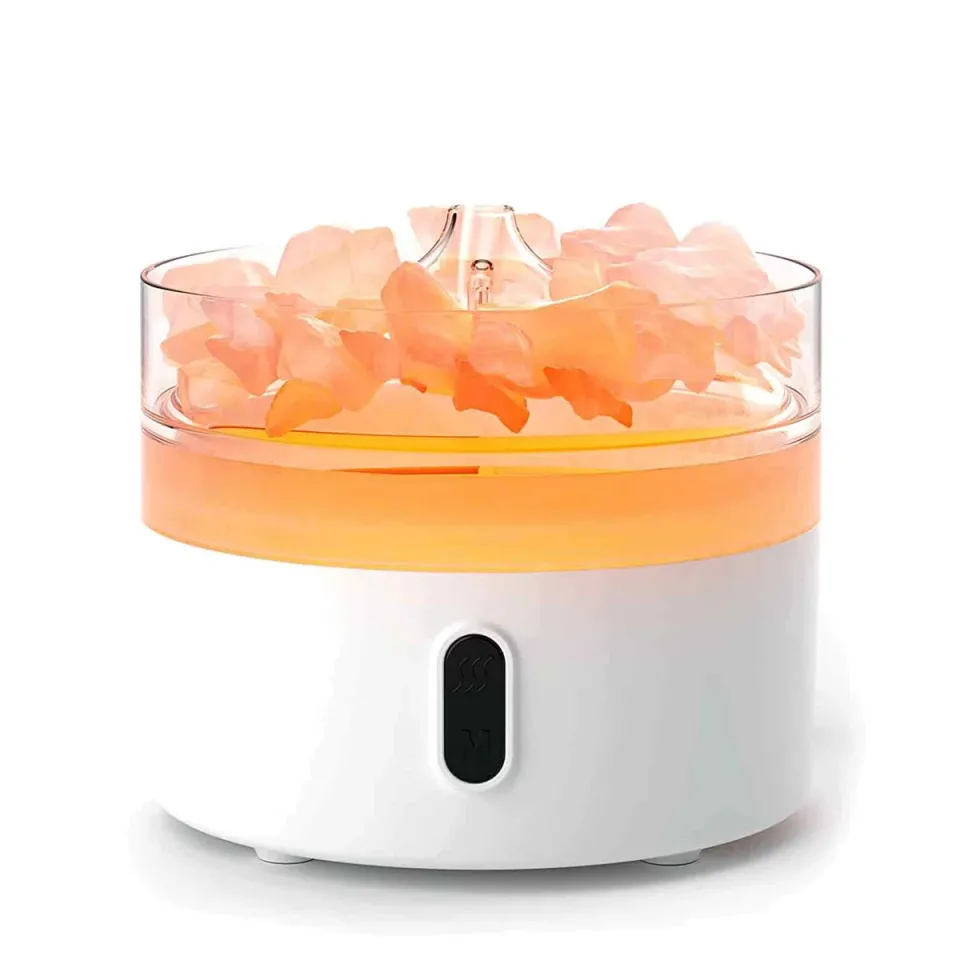 Diffuseur en sel de l'Himalaya, veilleuse, USB-C, effet flamme (sel inclus) : Modèle unique