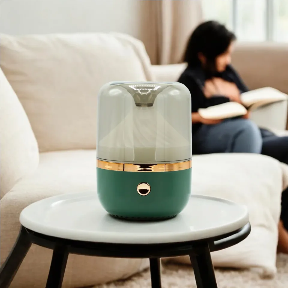 Diffuseur Urbain vert et bronze, USB, lumière colorée : Modèle unique
