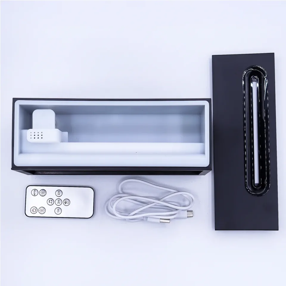 Diffuseur effet flamme avec chants d'oiseaux, noir, USB, lumière colorée : Modèle unique