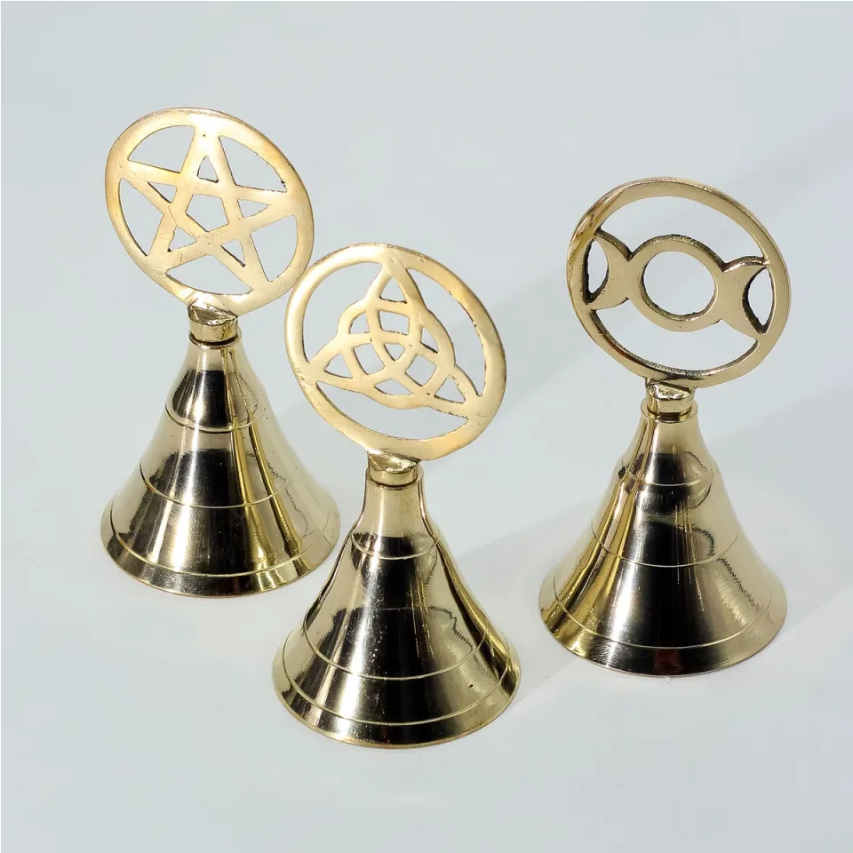 Cloche d'autel en laiton, Pentagramme : Modèle unique