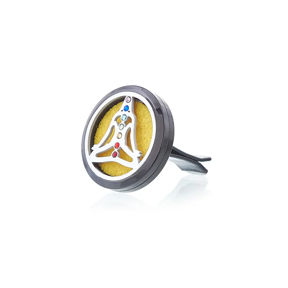 Diffuseur d'huiles essentielles pour voiture, Yoga et chakras, étain : Modèle unique