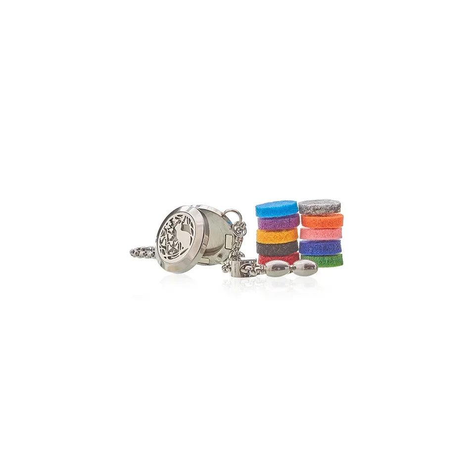 Diffuseur d'huiles essentielles, Bracelet chaîne chat et fleurs : Modèle unique