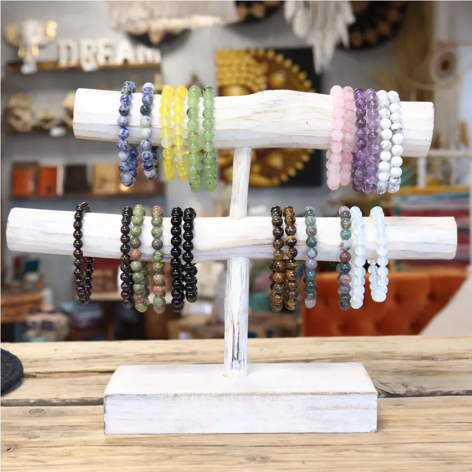 Bracelet en améthyste, élastique : Modèle unique