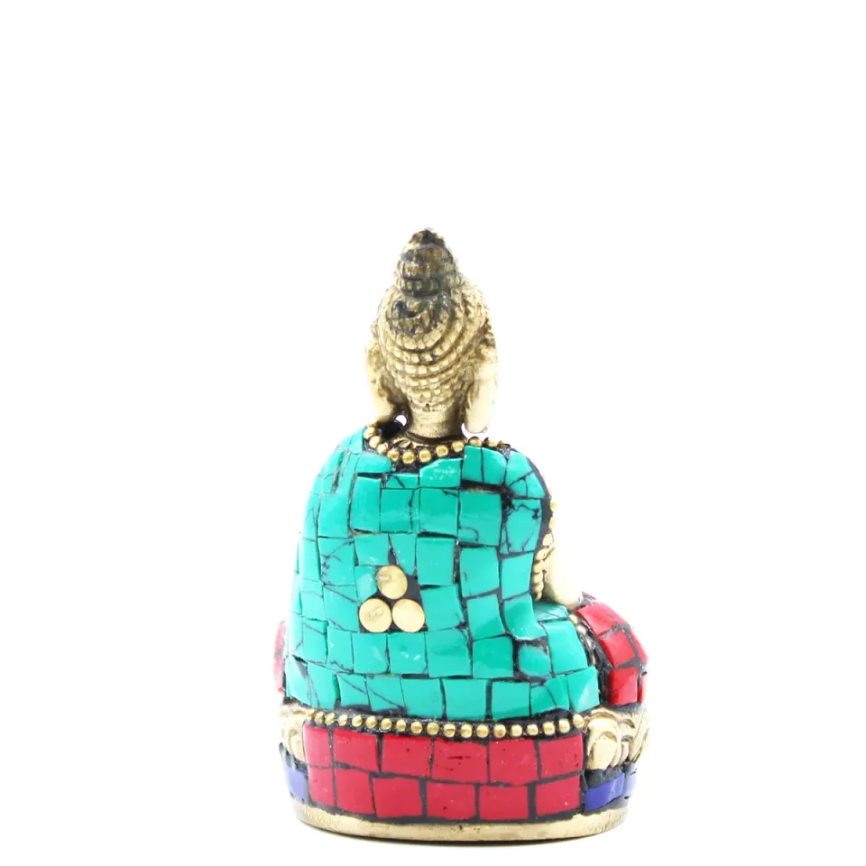 Bouddha en laiton fait main, Mains levées, 7,5 cm : Modèle unique