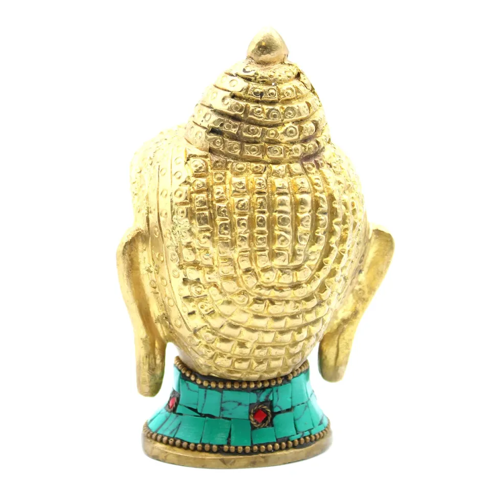 Bouddha en laiton fait main, Grande tête, 11,5 cm : Modèle unique