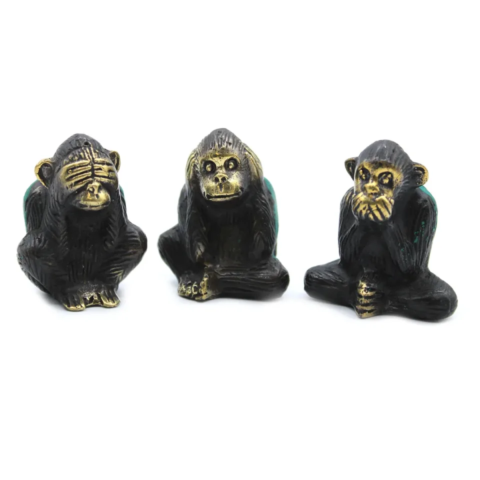 Lot de 3 : Ne rien voir, singes : Modèle unique