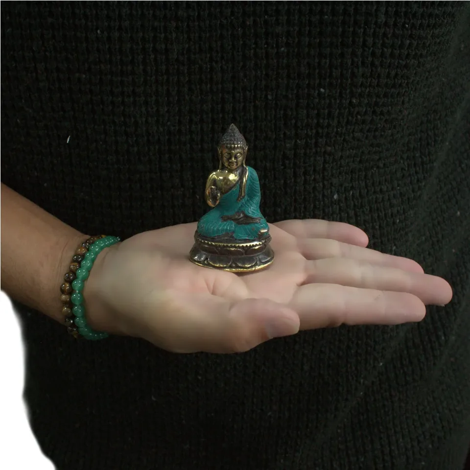 Mini Bouddha assis, main levée : Modèle unique