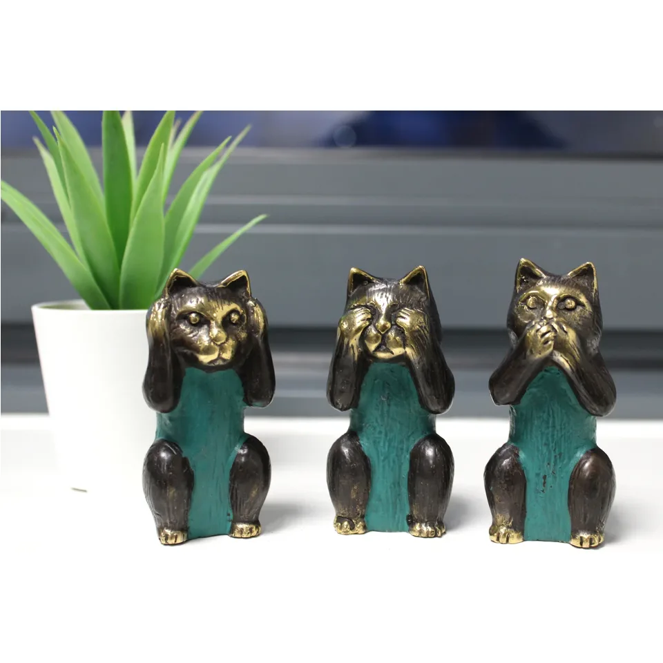 Lot de 3 : trois chats de la sagesse : Modèle unique