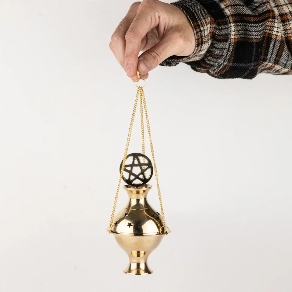 Encensoir suspendu en laiton, pentagramme : Modèle unique