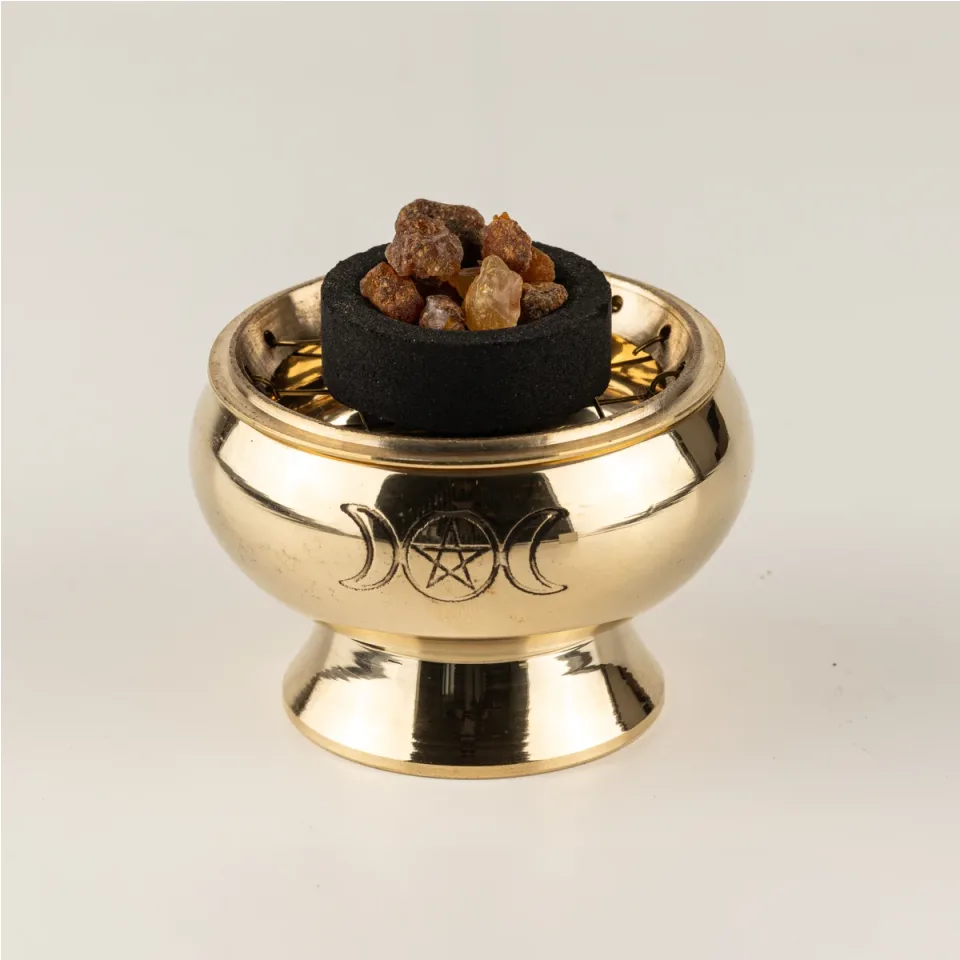 Pot à charbon, triple lune et pentagramme : Modèle unique