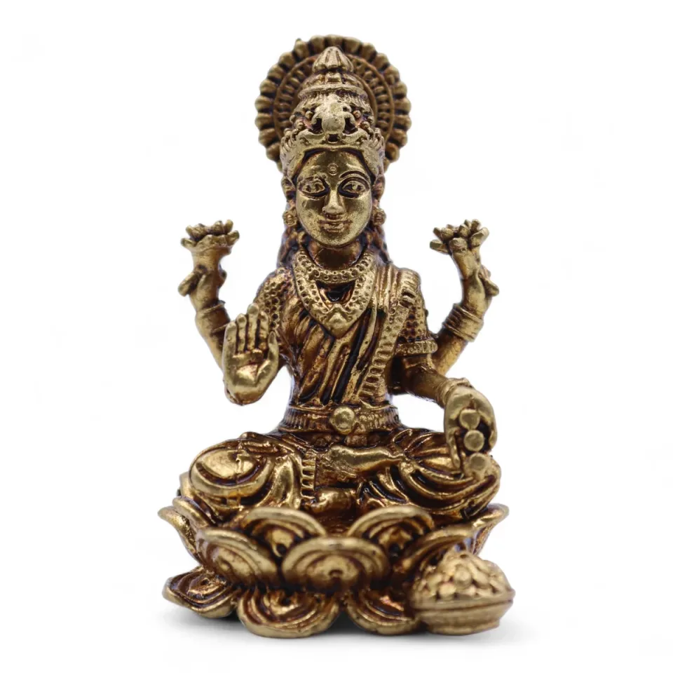 Petite divinité en laiton, Laxmi : Modèle unique