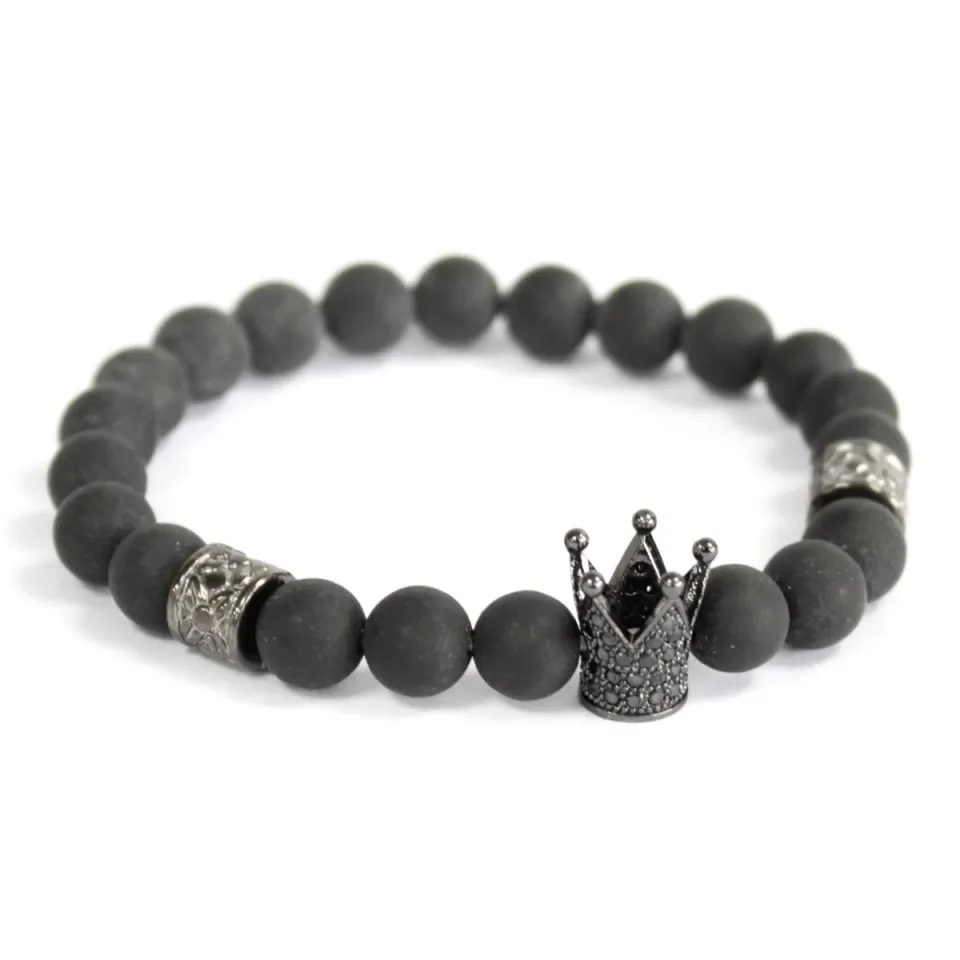 Bracelet cristal agate noire : Modèle unique