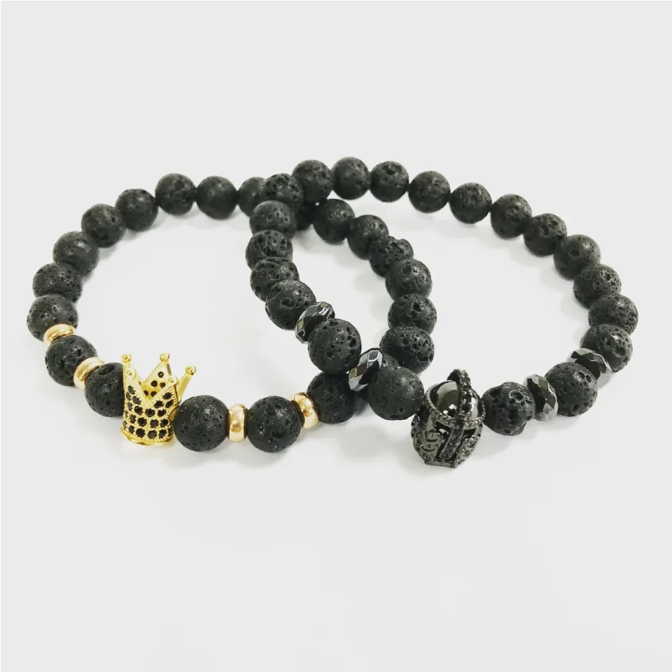 Bracelet cristal agate noire : Modèle unique