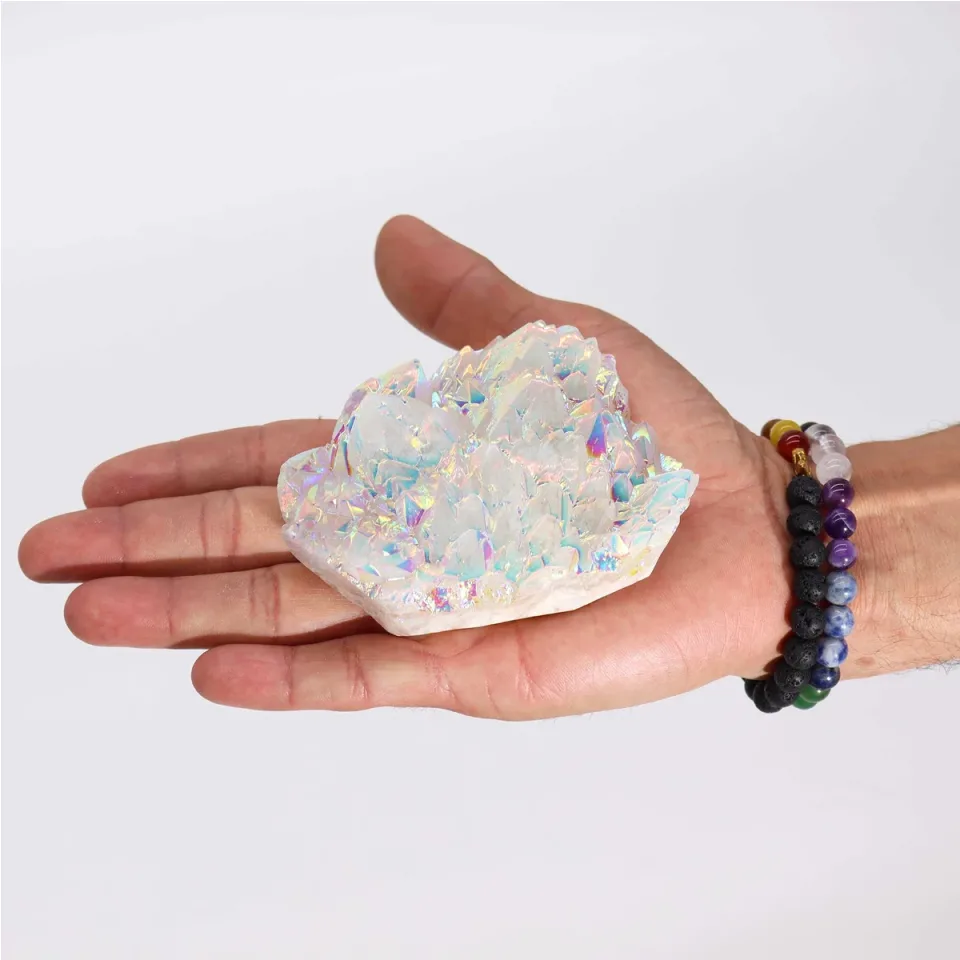 Grand quartz aura ange (environ 300-450 g, 8-15 cm) : Modèle unique