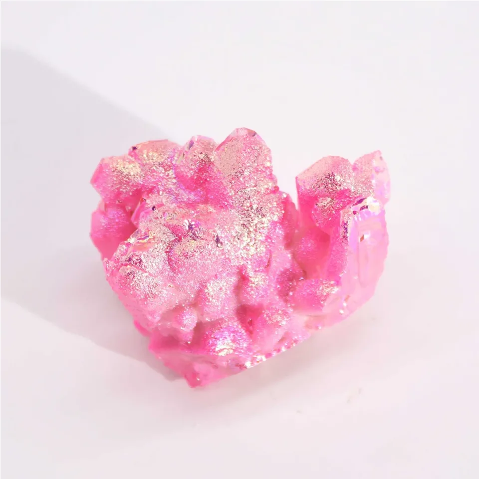 Quartz aura halo rose moyen (environ 100-150 g, 7-10 cm) : Modèle unique
