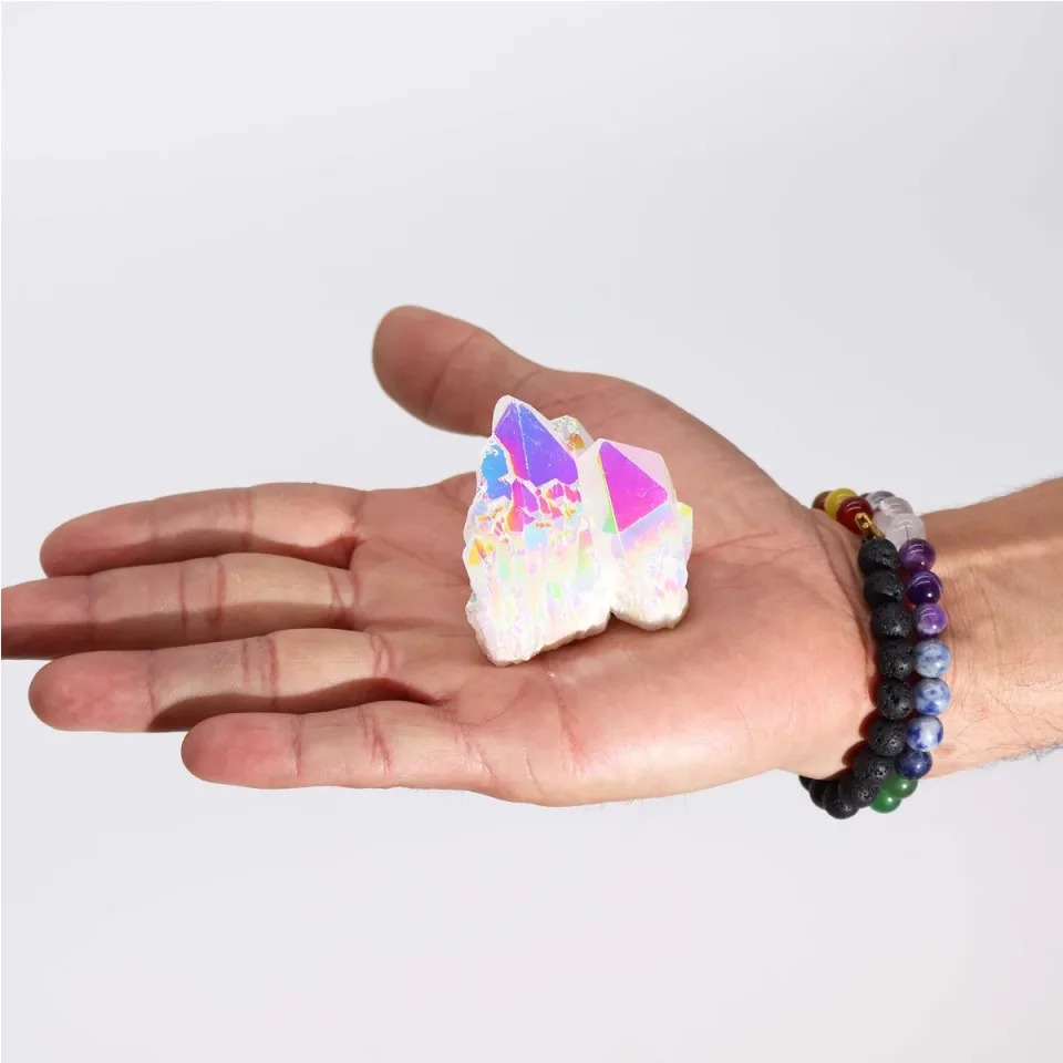 Quartz aura ange moyen (environ 100-150 g, 7-10 cm) : Modèle unique