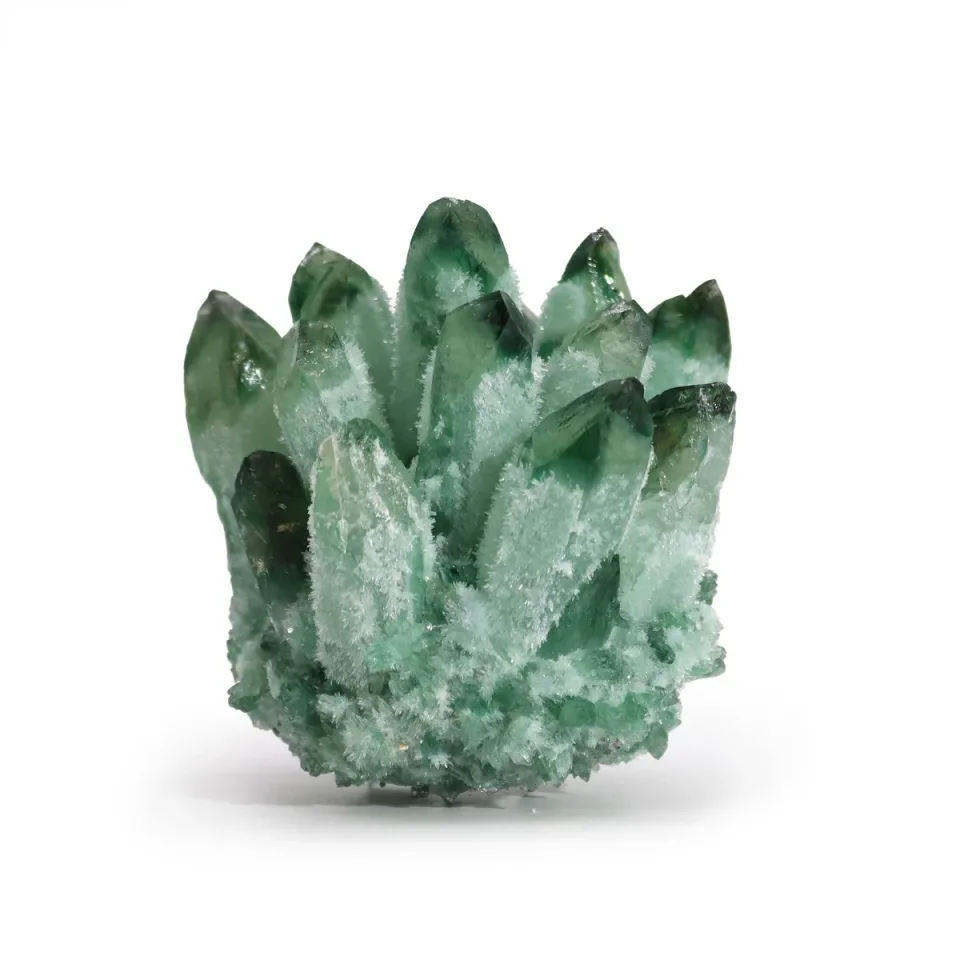 Amas de quartz fantôme vert (environ 250-300 g, 8 cm) : Modèle unique