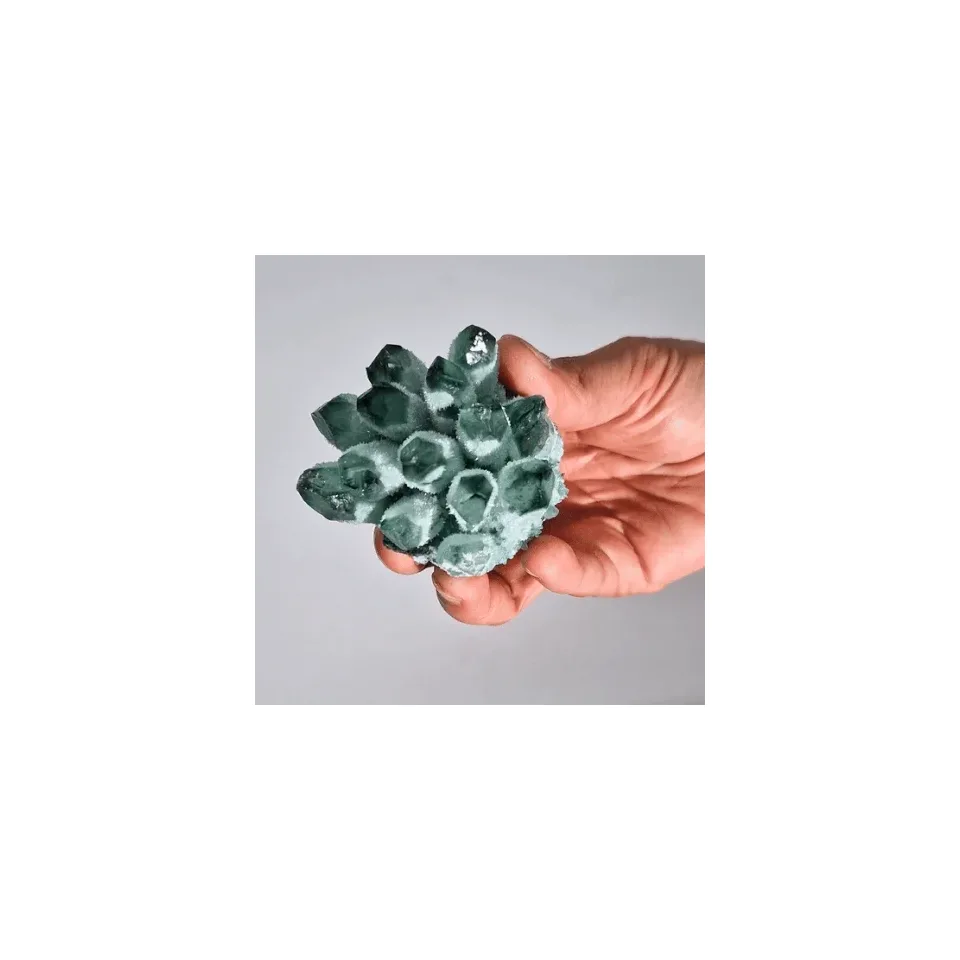 Amas de quartz fantôme vert (environ 250-300 g, 8 cm) : Modèle unique