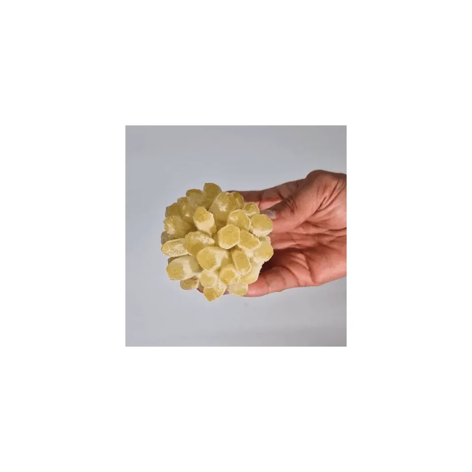 Amas de quartz fantôme jaune (environ 250-300 g, 8 cm) : Modèle unique