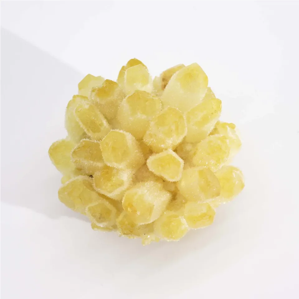 Amas de quartz fantôme jaune (environ 250-300 g, 8 cm) : Modèle unique