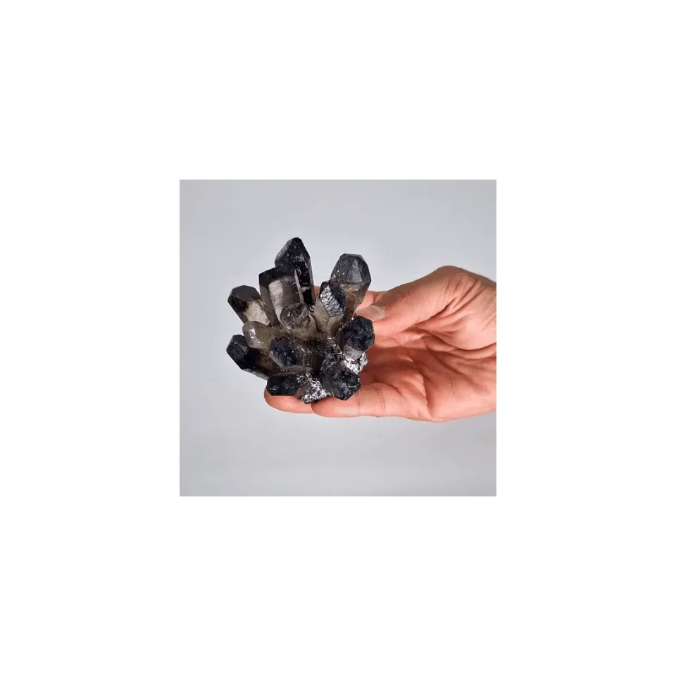 Amas de quartz fantôme fumé (environ 250-300 g, 8 cm) : Modèle unique