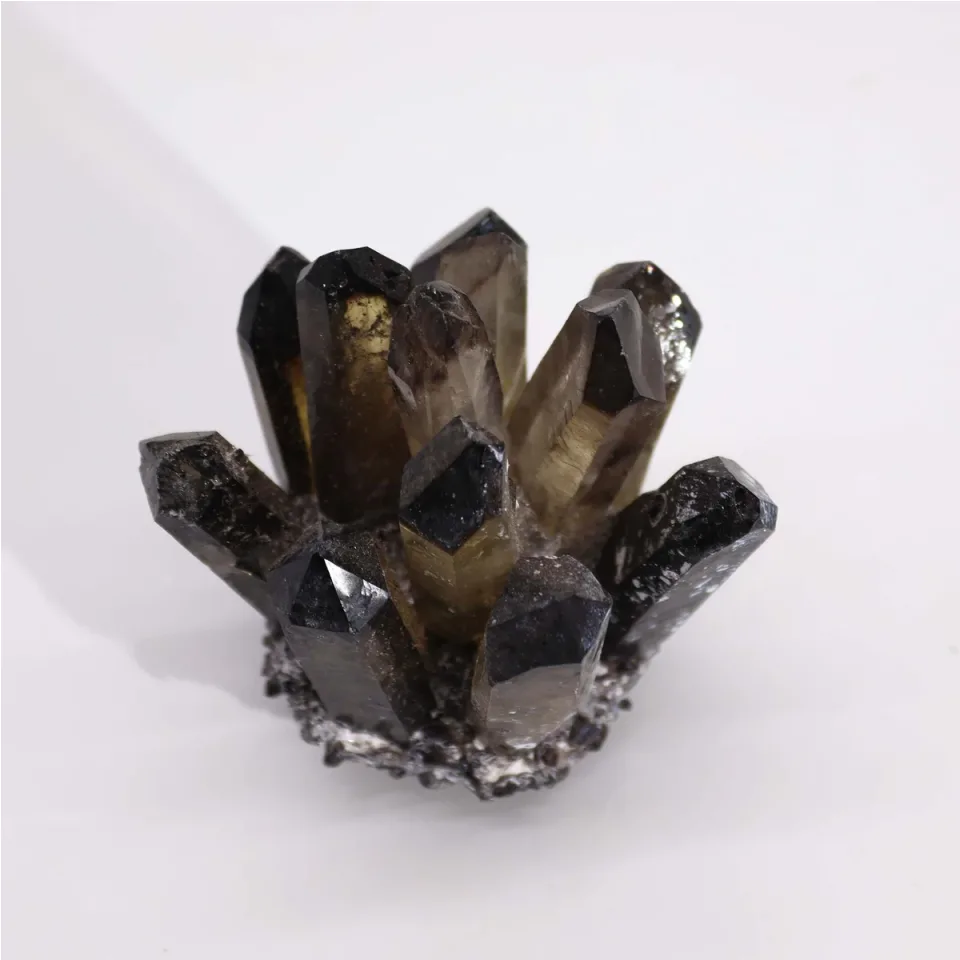 Amas de quartz fantôme fumé (environ 250-300 g, 8 cm) : Modèle unique