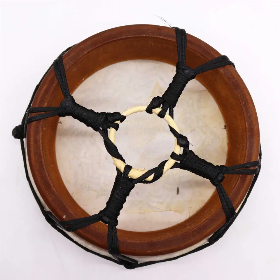 Tambour chamanique mandala avec baguettes, 20 cm : Modèle unique
