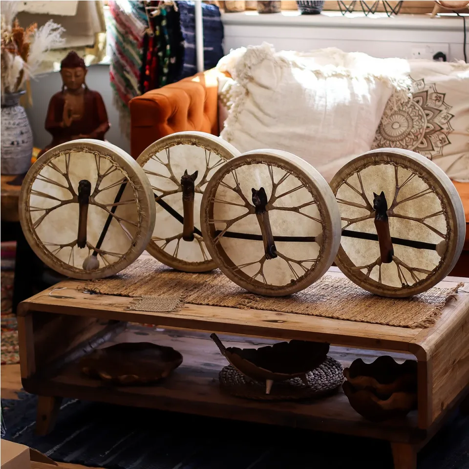 Tambour chamanique accordable, esprit du dragon, 40 cm : Modèle unique