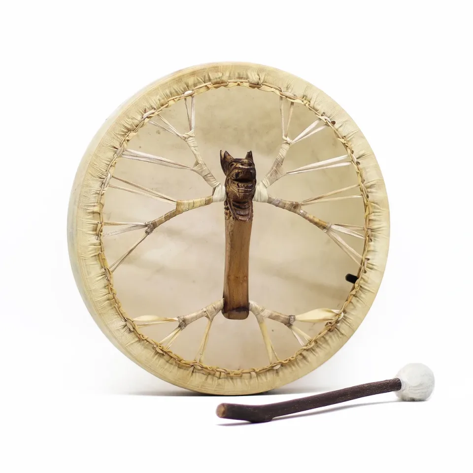 Tambour chamanique accordable, esprit du dragon, 40 cm : Modèle unique