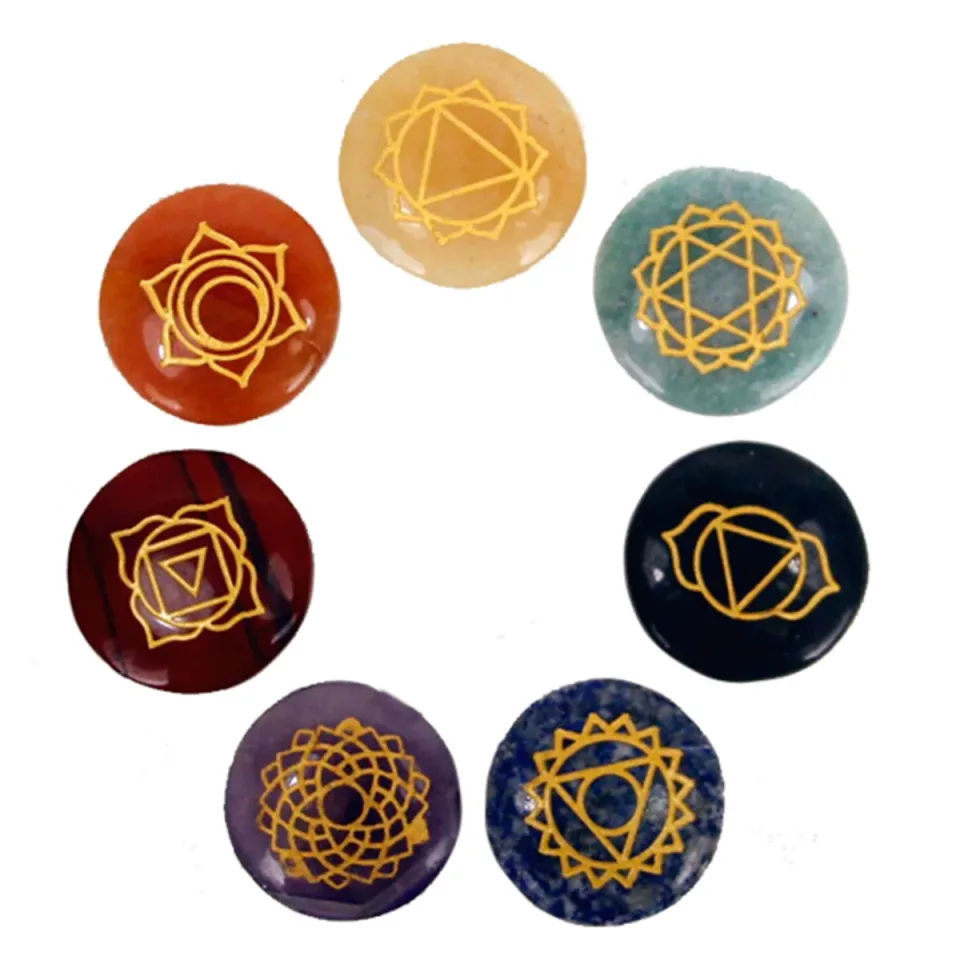 Série des chakras, petites pierres arrondies : Modèle unique