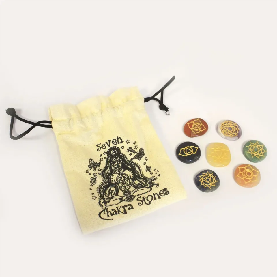 Série des chakras, petites pierres arrondies : Modèle unique