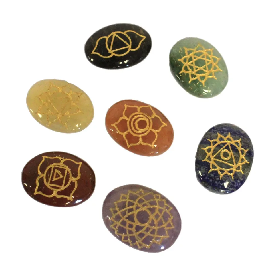 Série des chakras, grandes pierres ovales : Modèle unique