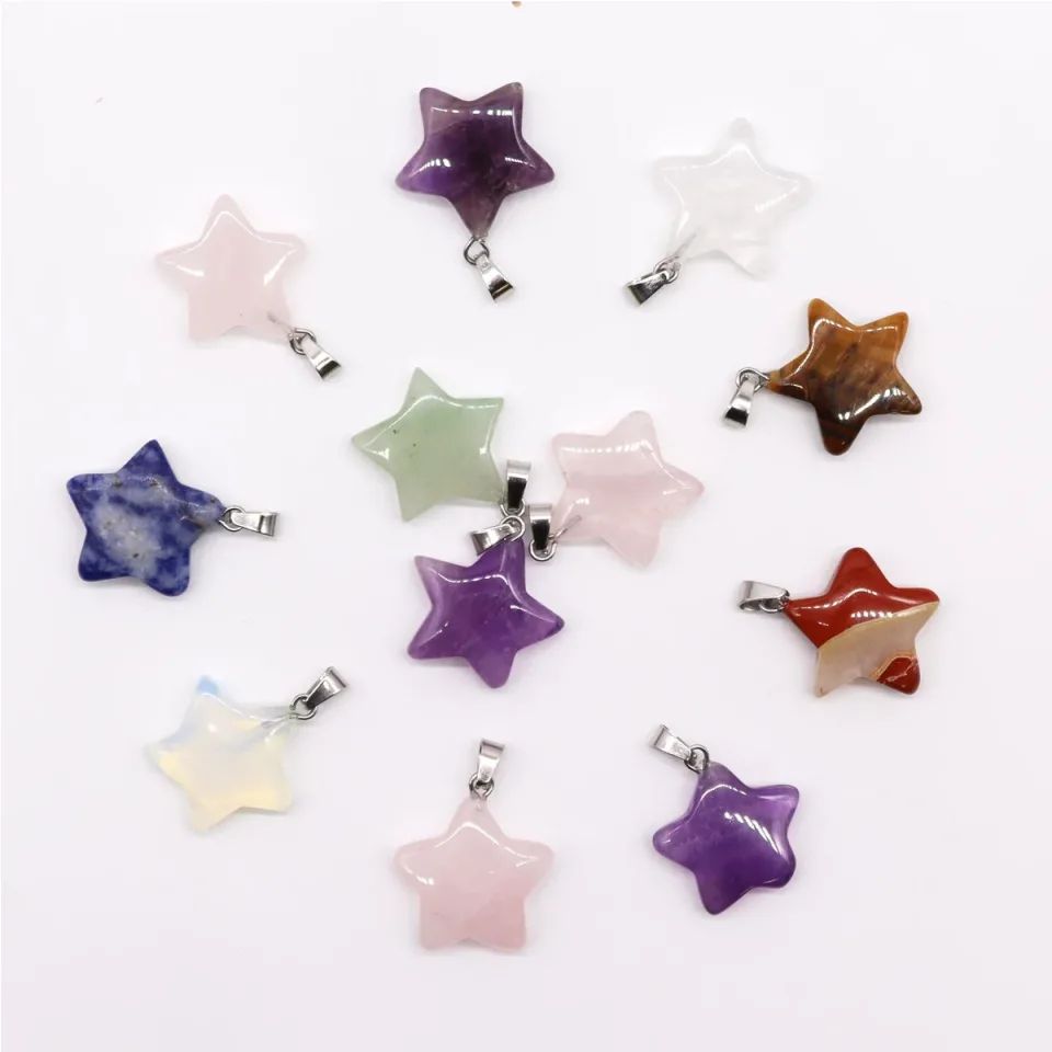 Pendentifs en pierre, Étoiles (lot de 12) : Modèle unique