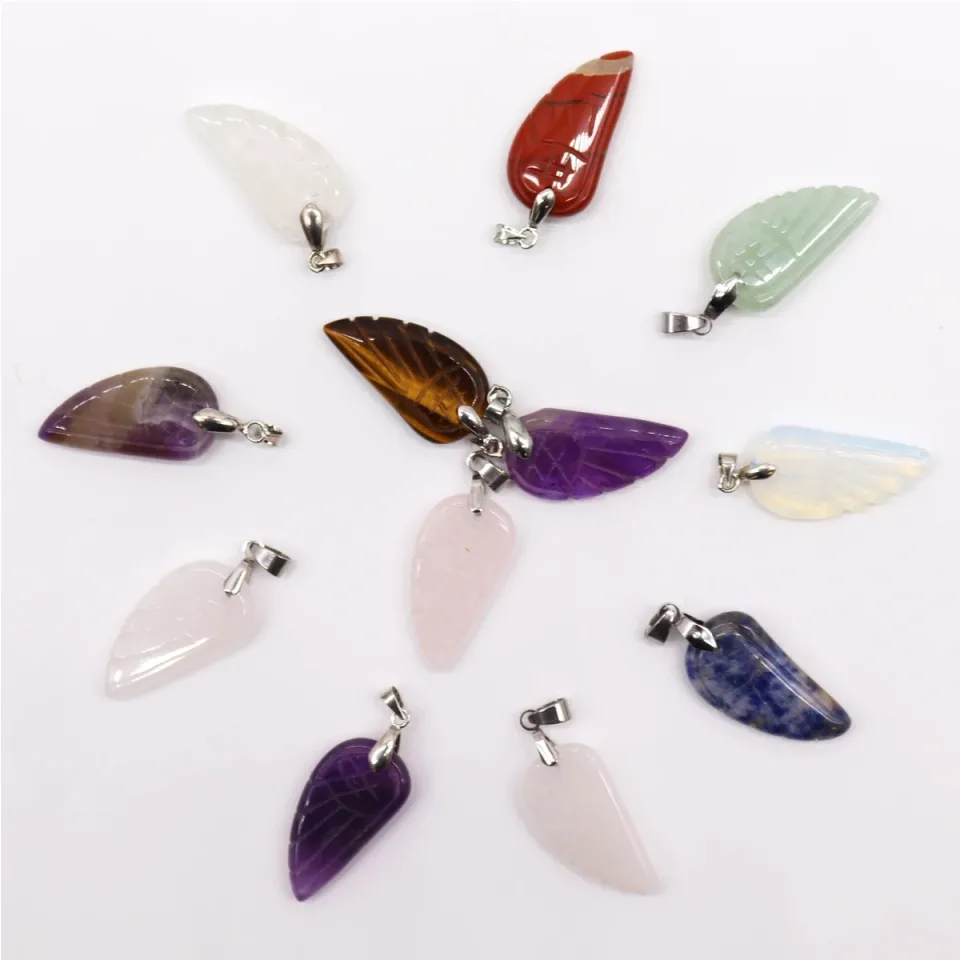 Pendentifs en pierre, Ailes d'ange (lot de 12) : Modèle unique