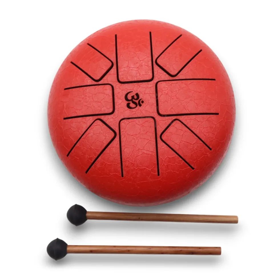 Happy drum Om rouge, 16 cm : Modèle unique